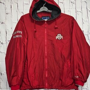Vintage Ohio State Buckeyes Zip Up Sportswear Fleece Lined Windbreaker Jacket XL